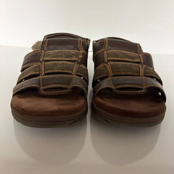 Skechers Relaxed Fit Mens Sandals Size 12 Brown Memory Foam Adjustable Straps - Picture 3 of 8